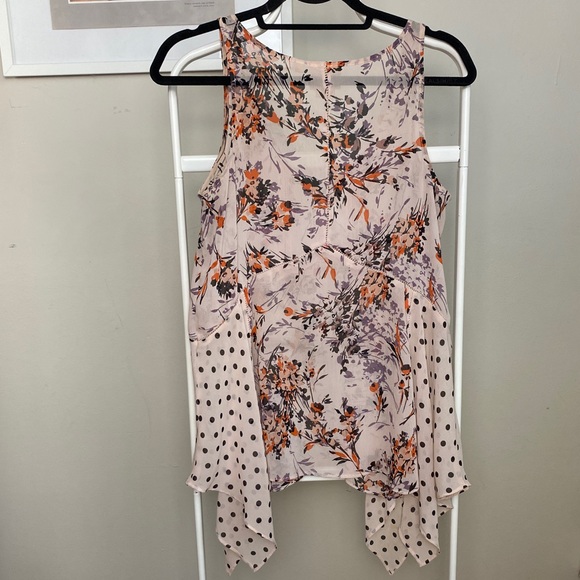 Anthropologie Floral and Polka-dot Flowy Tank Top - Picture 2 of 5